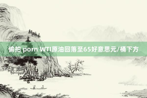 偷拍 porn WTI原油回落至65好意思元/桶下方