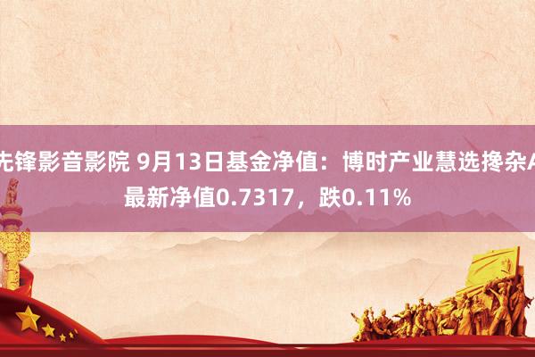 先锋影音影院 9月13日基金净值：博时产业慧选搀杂A最新净值0.7317，跌0.11%