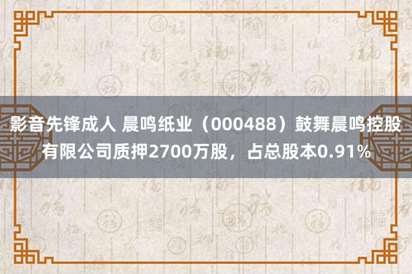 影音先锋成人 晨鸣纸业（000488）鼓舞晨鸣控股有限公司质押2700万股，占总股本0.91%