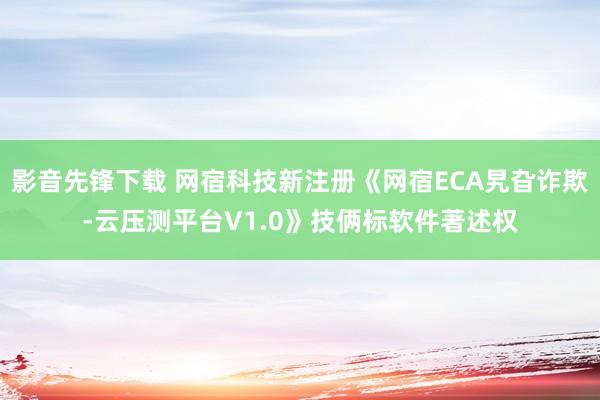 影音先锋下载 网宿科技新注册《网宿ECA旯旮诈欺-云压测平台V1.0》技俩标软件著述权