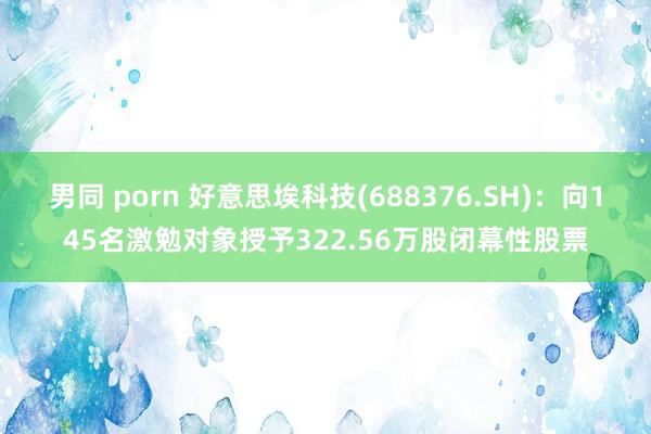 男同 porn 好意思埃科技(688376.SH)：向145名激勉对象授予322.56万股闭幕性股票