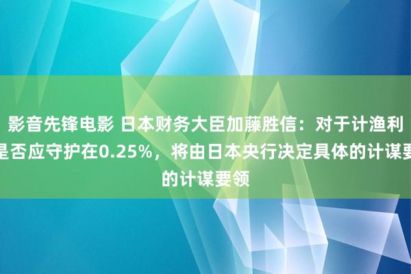 影音先锋电影 日本财务大臣加藤胜信：对于计渔利率是否应守护在0.25%，将由日本央行决定具体的计谋要领