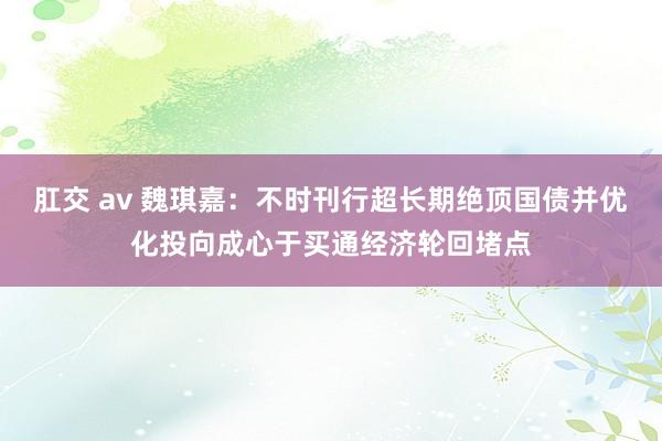 肛交 av 魏琪嘉：不时刊行超长期绝顶国债并优化投向成心于买通经济轮回堵点