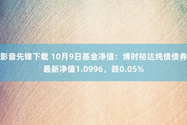 影音先锋下载 10月9日基金净值：博时裕达纯债债券最新净值1.0996，跌0.05%