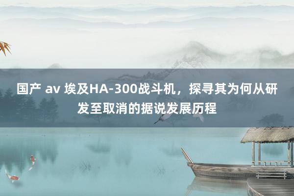 国产 av 埃及HA-300战斗机，探寻其为何从研发至取消的据说发展历程