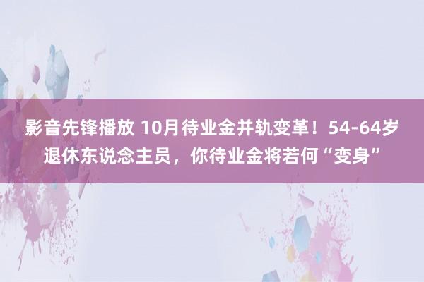 影音先锋播放 10月待业金并轨变革！54-64岁退休东说念主员，你待业金将若何“变身”