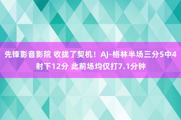 先锋影音影院 收拢了契机！AJ-格林半场三分5中4射下12分 此前场均仅打7.1分钟