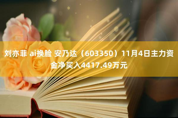 刘亦菲 ai换脸 安乃达（603350）11月4日主力资金净买入4417.49万元