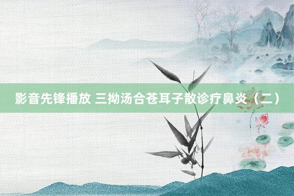 影音先锋播放 三拗汤合苍耳子散诊疗鼻炎（二）