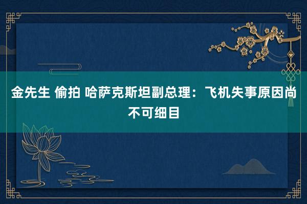 金先生 偷拍 哈萨克斯坦副总理：飞机失事原因尚不可细目