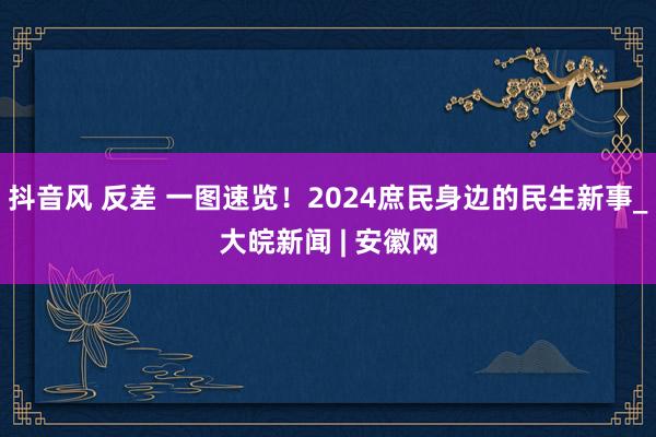 抖音风 反差 一图速览！2024庶民身边的民生新事_大皖新闻 | 安徽网