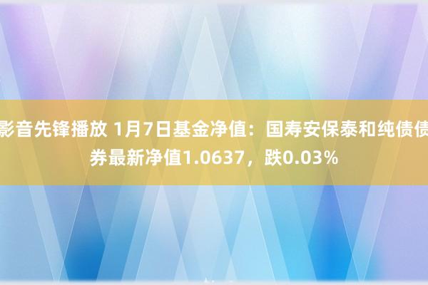 影音先锋播放 1月7日基金净值：国寿安保泰和纯债债券最新净值1.0637，跌0.03%