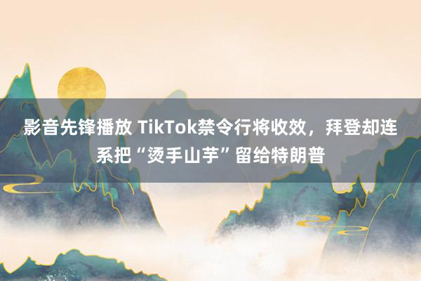 影音先锋播放 TikTok禁令行将收效，拜登却连系把“烫手山芋”留给特朗普