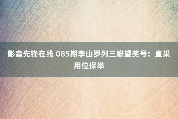 影音先锋在线 085期李山罗列三瞻望奖号：直采用位保举